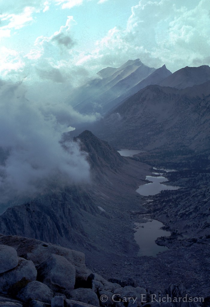 Kearsarge Lakes from University Peak, 1976