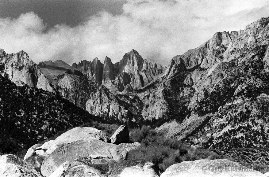 Twelve miles south of Onion Valley lies 14,500-foot Mount Whitney, the highest peak in the contiguous US